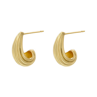 1 Pair Casual Vintage Style Simple Style Water Droplets Plating Inlay Copper Zircon 18k Gold Plated Ear Studs