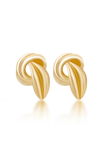 1 Pair Simple Style Leaf Plating Alloy 14k Gold Plated Ear Studs