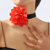 Lady Flower Petal Cloth Women's Choker