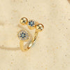 Vintage Style Simple Style Commute Eye Copper Enamel Plating Inlay Zircon 14k Gold Plated Open Rings