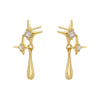 1 Pair Casual Elegant Simple Style Water Droplets Flower Plating Inlay Copper Artificial Pearls Zircon 18k Gold Plated Earrings Ear Studs