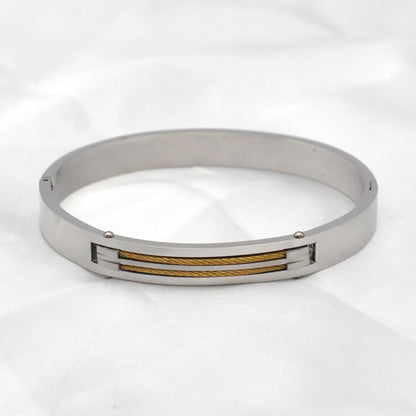 Basic Commute Solid Color Stainless Steel Plating Bangle