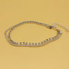 Ig Style Simple Style Solid Color Iron Plating Inlay Rhinestones Women's Anklet