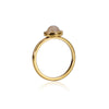 Simple Style Round Titanium Steel Plating Inlay Natural Stone Agate 18k Gold Plated Rings