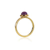 Simple Style Round Titanium Steel Plating Inlay Natural Stone Agate 18k Gold Plated Rings