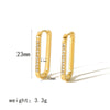 1 Pair Simple Style U Shape Polishing Plating Inlay Stainless Steel Zircon 18k Gold Plated Earrings