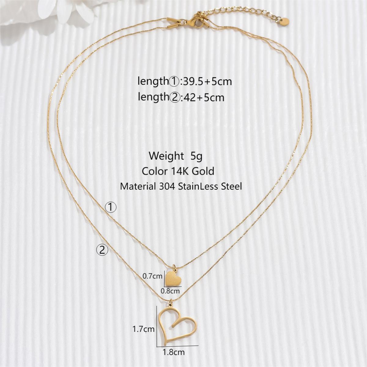 Modern Style Classic Style Cross Letter Heart Shape Stainless Steel Plating Hollow Out Inlay Zircon 14k Gold Plated Rose Gold Plated Necklace