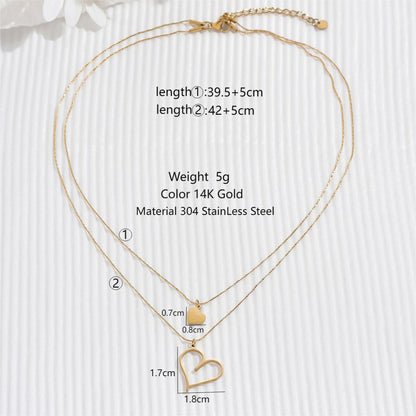 Modern Style Classic Style Cross Letter Heart Shape Stainless Steel Plating Hollow Out Inlay Zircon 14k Gold Plated Rose Gold Plated Necklace