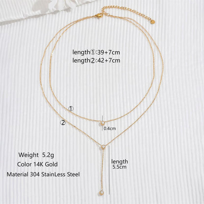 Modern Style Classic Style Cross Letter Heart Shape Stainless Steel Plating Hollow Out Inlay Zircon 14k Gold Plated Rose Gold Plated Necklace