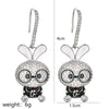 1 Pair Cute Rabbit Enamel Plating Inlay Copper Zircon White Gold Plated Drop Earrings