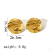 1 Pair Simple Style Quadrilateral Circle Heart Shape Polishing Plating Stainless Steel 18k Gold Plated Ear Studs