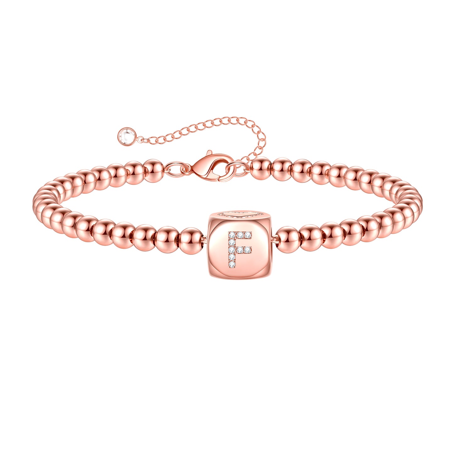 Simple Style Classic Style Letter Dice Stainless Steel Copper Beaded Plating Inlay Zircon 14k Gold Plated Bracelets