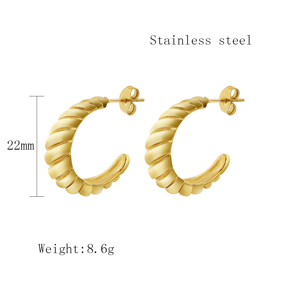 1 Pair Streetwear Irregular Horns Plating Stainless Steel 18k Gold Plated Ear Studs