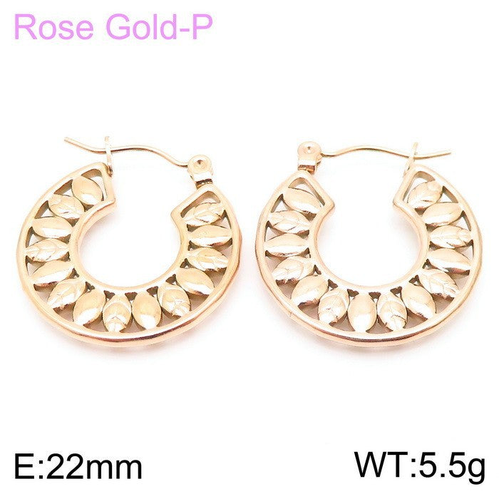 Fashion Geometric Stainless Steel Plating Hoop Earrings 1 Pair