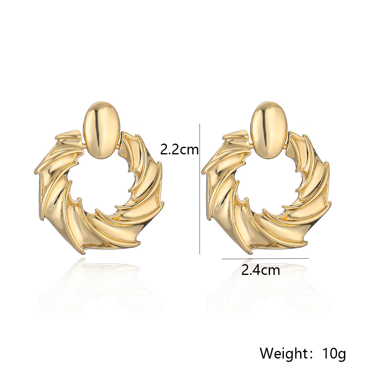 1 Pair Ig Style Simple Style Geometric Plating Copper 18k Gold Plated Drop Earrings