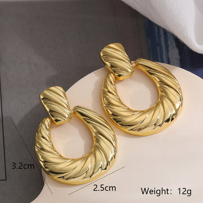 1 Pair Ig Style Simple Style Geometric Plating Copper 18k Gold Plated Drop Earrings