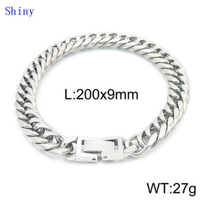 Hip-hop Geometric Titanium Steel Polishing Bracelets Necklace