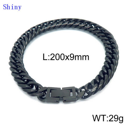 Hip-hop Geometric Titanium Steel Polishing Bracelets Necklace