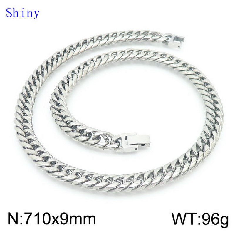 Hip-hop Geometric Titanium Steel Polishing Bracelets Necklace