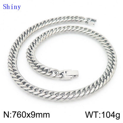 Hip-hop Geometric Titanium Steel Polishing Bracelets Necklace