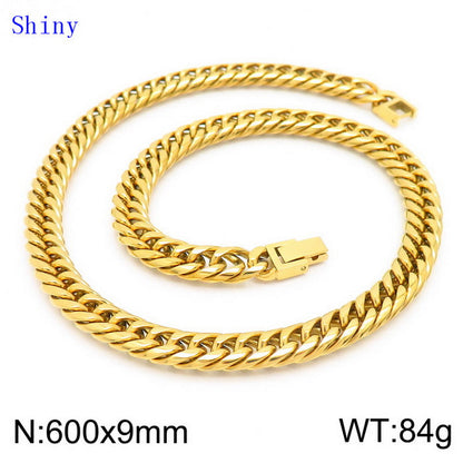 Hip-hop Geometric Titanium Steel Polishing Bracelets Necklace