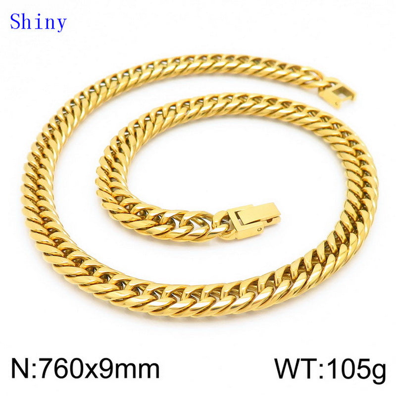 Hip-hop Geometric Titanium Steel Polishing Bracelets Necklace