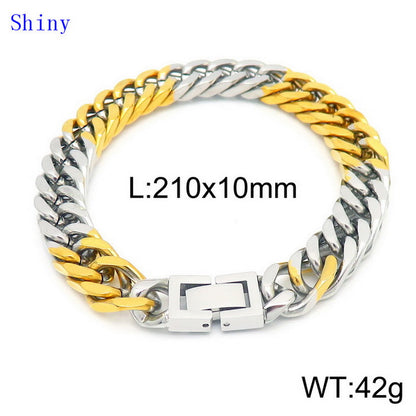 Hip-hop Geometric Titanium Steel Polishing Bracelets Necklace