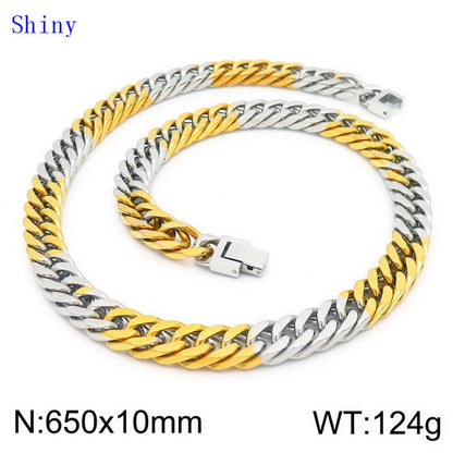 Hip-hop Geometric Titanium Steel Polishing Bracelets Necklace