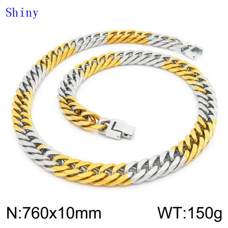 Hip-hop Geometric Titanium Steel Polishing Bracelets Necklace