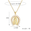 Ig Style Simple Style Human Virgin Mary Copper Plating Inlay Zircon Gold Plated Pendant Necklace