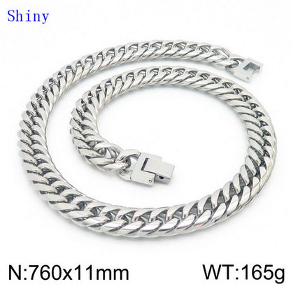 Hip-hop Geometric Titanium Steel Polishing Bracelets Necklace