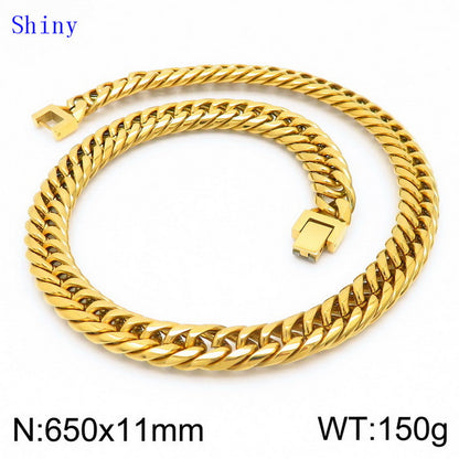 Hip-hop Geometric Titanium Steel Polishing Bracelets Necklace