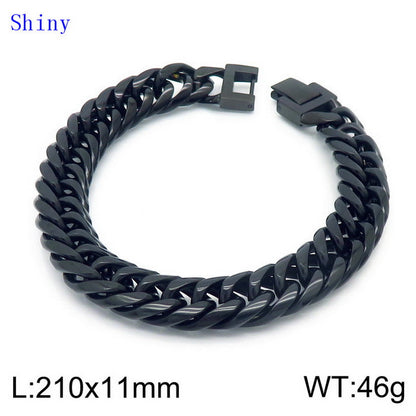 Hip-hop Geometric Titanium Steel Polishing Bracelets Necklace