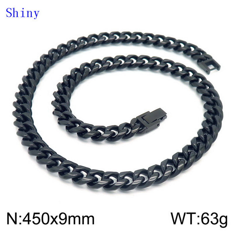 Hip-hop Solid Color Titanium Steel Polishing Bracelets Necklace