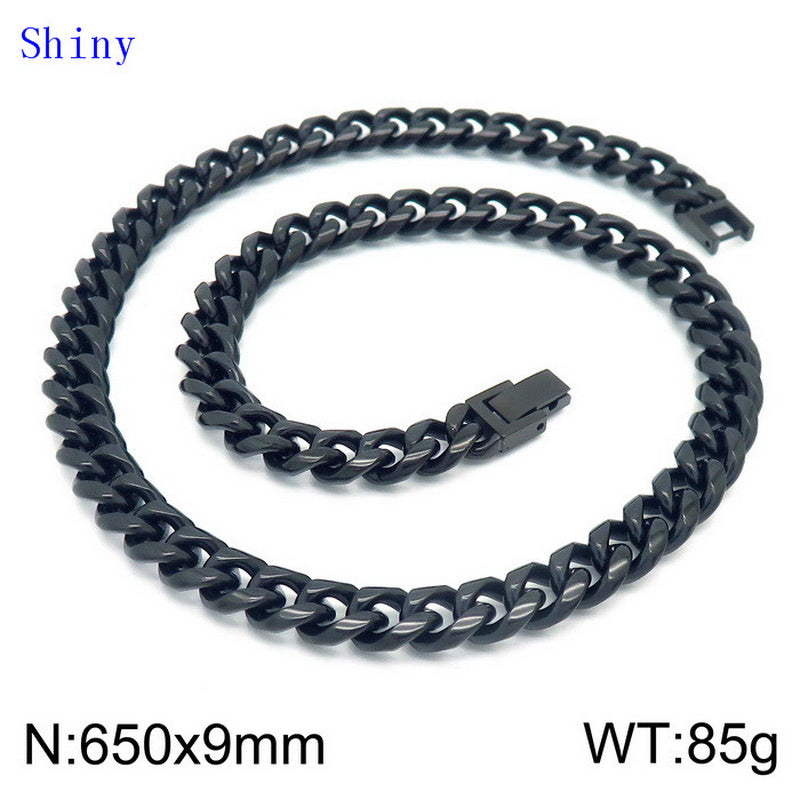 Hip-hop Solid Color Titanium Steel Polishing Bracelets Necklace