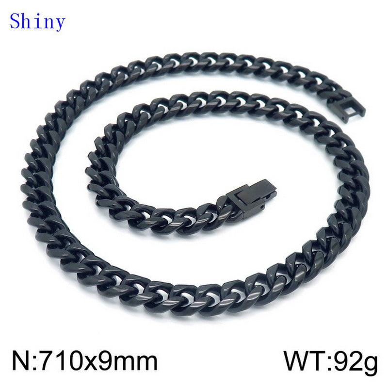 Hip-hop Solid Color Titanium Steel Polishing Bracelets Necklace