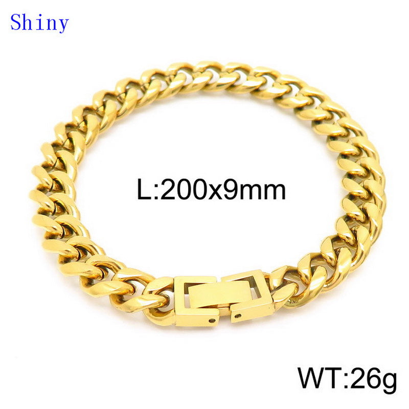 Hip-hop Solid Color Titanium Steel Polishing Bracelets Necklace