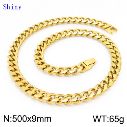 Hip-hop Solid Color Titanium Steel Polishing Bracelets Necklace