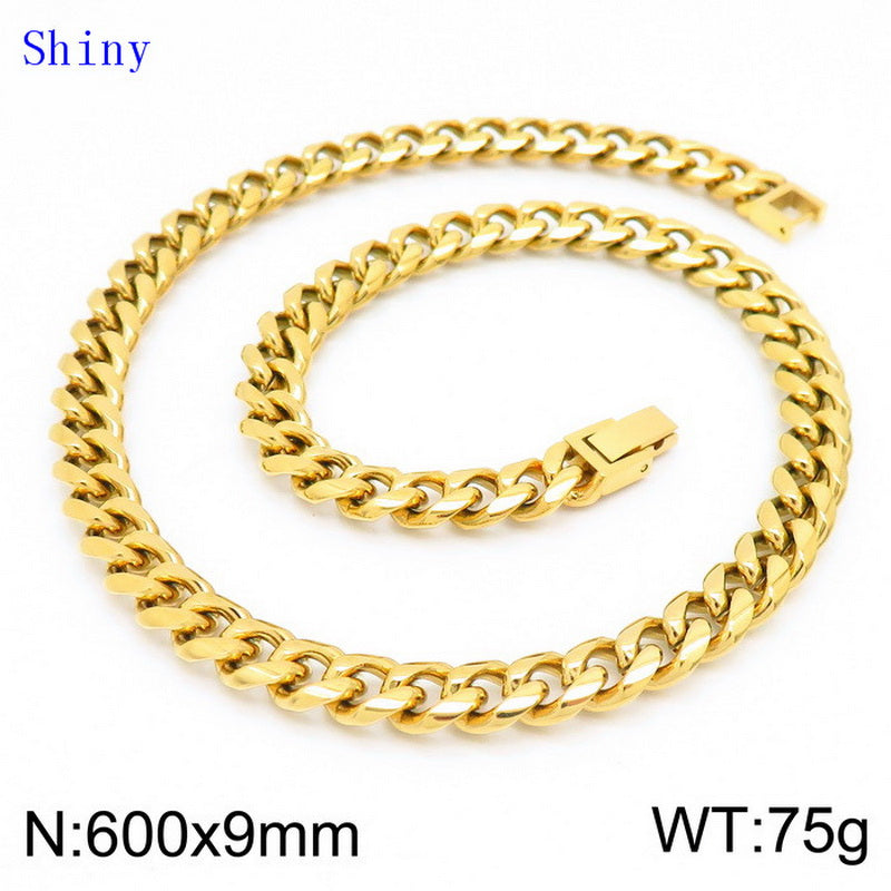 Hip-hop Solid Color Titanium Steel Polishing Bracelets Necklace