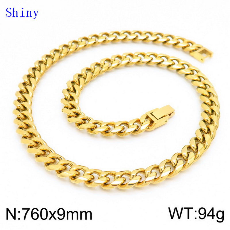 Hip-hop Solid Color Titanium Steel Polishing Bracelets Necklace