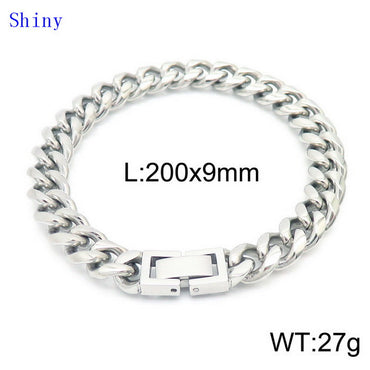 Hip-hop Solid Color Titanium Steel Polishing Bracelets Necklace