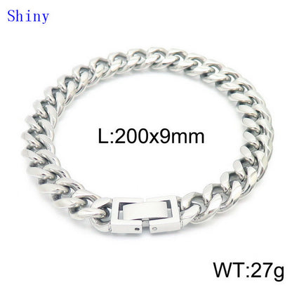 Hip-hop Solid Color Titanium Steel Polishing Bracelets Necklace