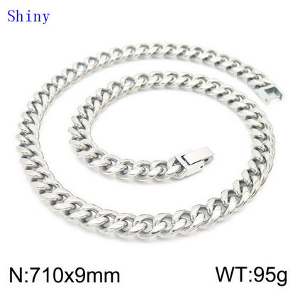 Hip-hop Solid Color Titanium Steel Polishing Bracelets Necklace