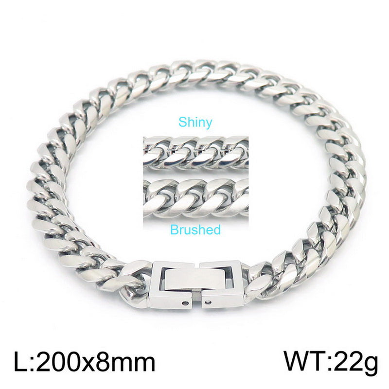 Hip-hop Solid Color Titanium Steel Polishing Bracelets Necklace