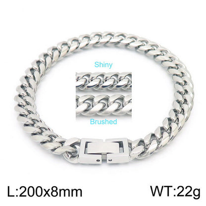 Hip-hop Solid Color Titanium Steel Polishing Bracelets Necklace