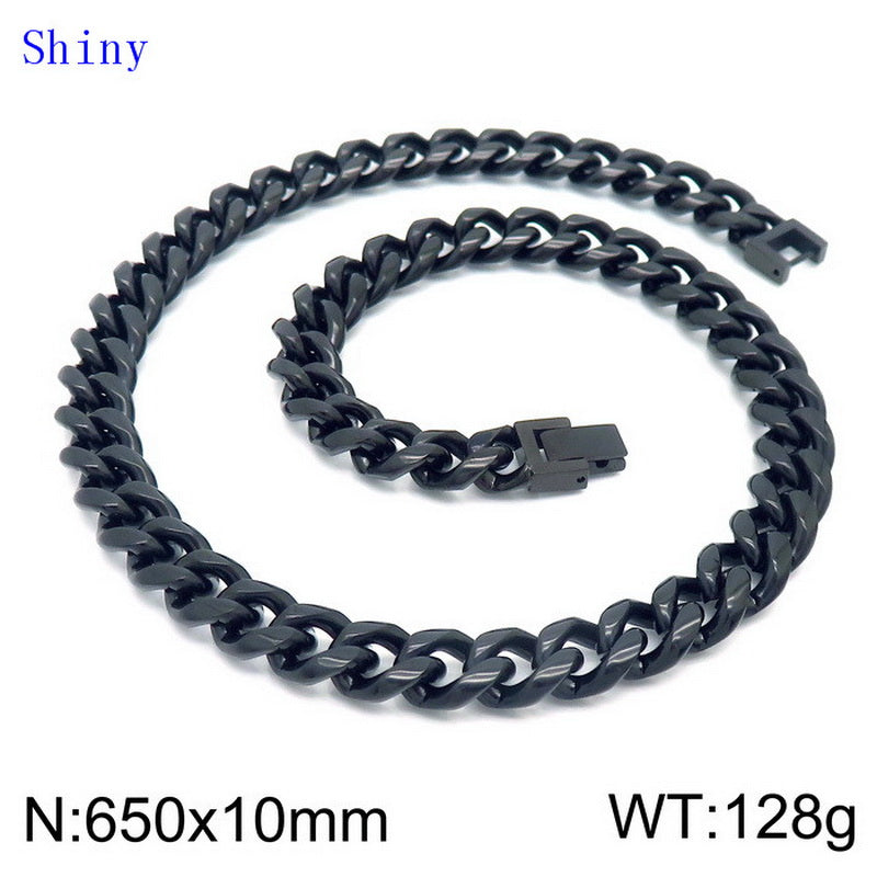 Hip-hop Solid Color Titanium Steel Polishing Bracelets Necklace