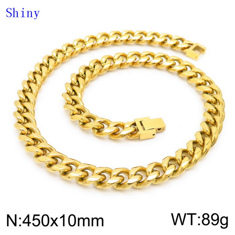 Hip-hop Solid Color Titanium Steel Polishing Bracelets Necklace