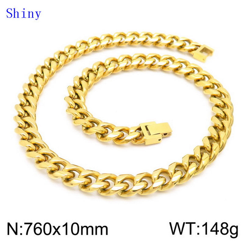 Hip-hop Solid Color Titanium Steel Polishing Bracelets Necklace