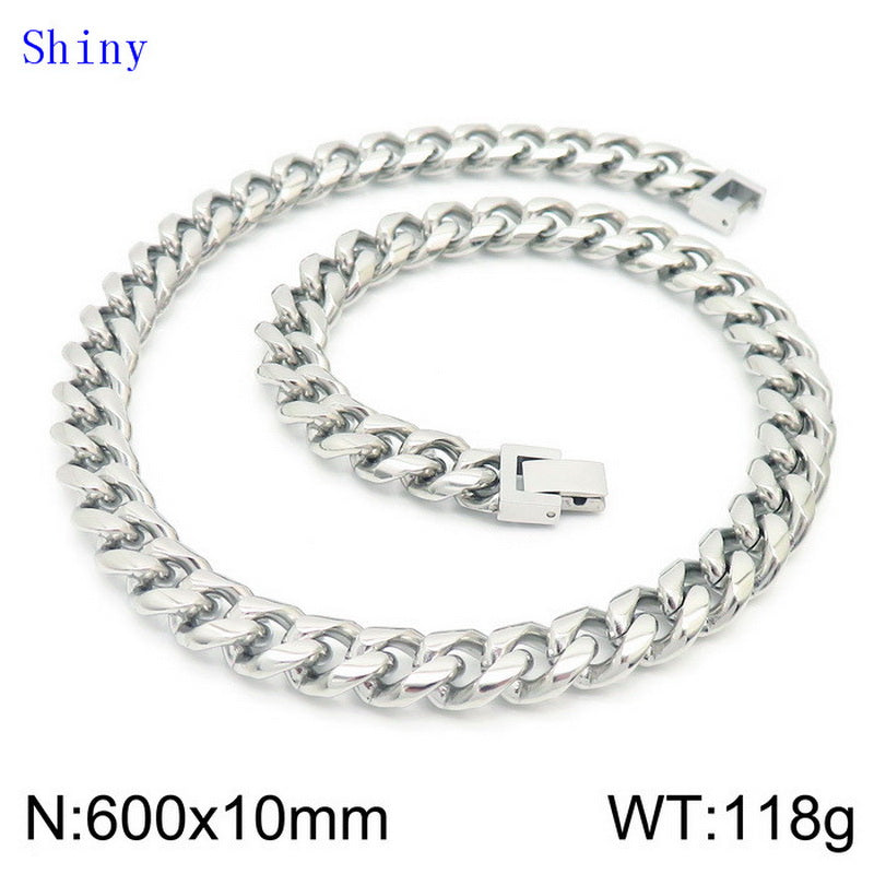 Hip-hop Solid Color Titanium Steel Polishing Bracelets Necklace