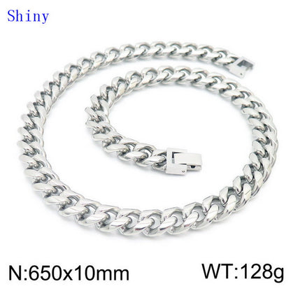 Hip-hop Solid Color Titanium Steel Polishing Bracelets Necklace